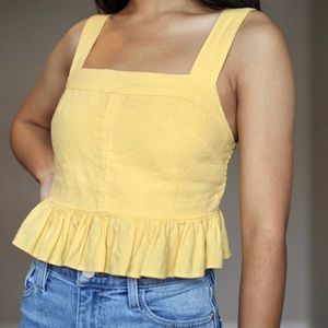 Urban Outfitters yellow ruffled tank top